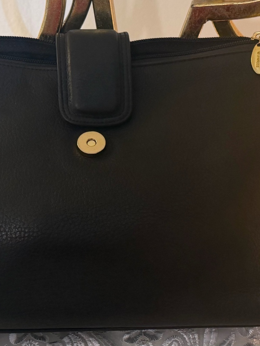 Stone Mountain Accessories Black Crossbody Bag with Gold Hardware